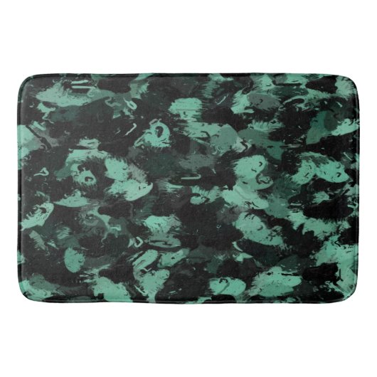 Zwart en Blauwgroen Badmat (Voorkant)