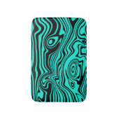 Zwart en Blauwgroen Blauw Waves Badmat - Aangepast (Voorkant Verticaal)