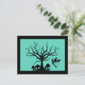 Zwart en Blauwgroen Briefkaart met flauw gevoel (Staand voorkant)