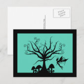 Zwart en Blauwgroen Briefkaart met flauw gevoel (Voorkant / Achterkant)