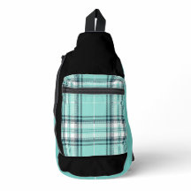 Zwart en Blauwgroen geruite print gesneden naaizak