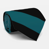 Zwart en Blauwgroen gestreept Stropdas (Opgerold)