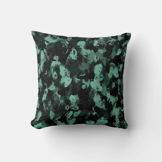 Zwart en Blauwgroen Kussen (Voorkant)
