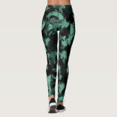 Zwart en Blauwgroen Leggings (Achterkant)