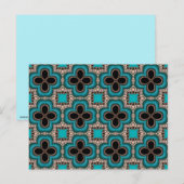 Zwart en blauwgroen Marokkaans stijl geometrisch Briefkaart (Voorkant / Achterkant)