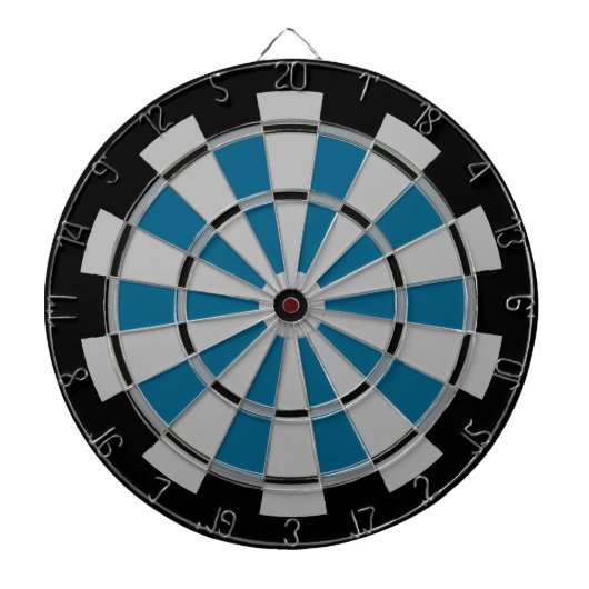 Zwart en Blauwgroen met Grey Stack Regulation Dartbord (Voorkant)