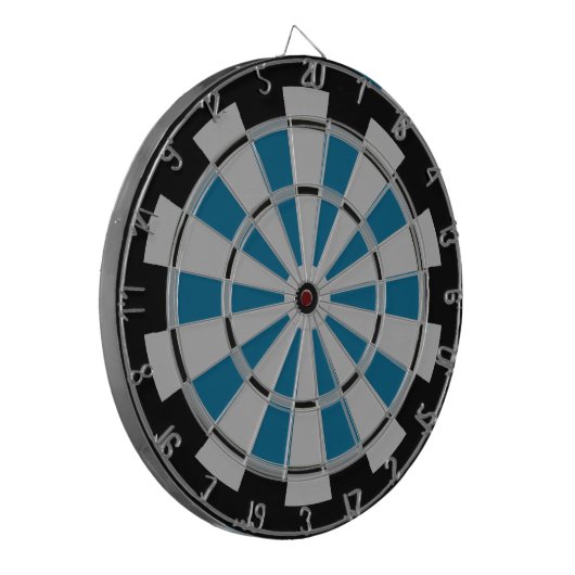 Zwart en Blauwgroen met Grey Stack Regulation Dartbord (Voorkant Links)