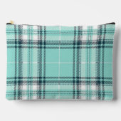 Zwart en Blauwgroen Plaid Print w/Initialen Etui (Voorkant)