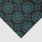 Zwart en Blauwgroen stijlvol decoratief geometrisc Tissuepapier (Detail)