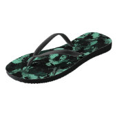 Zwart en Blauwgroen Teenslippers (Schuin)