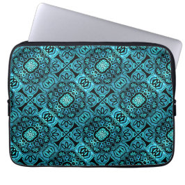 Zwart en blauwgroen Tribal Laptop hoes