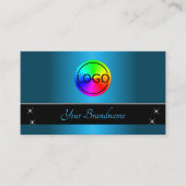 Zwart en Blauwgroen verloop met Logo Professional Visitekaartje (Voorkant)