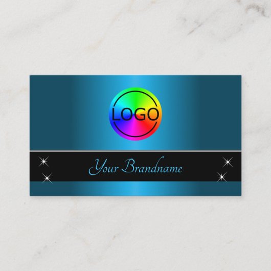 Zwart en Blauwgroen verloop met Logo Professional Visitekaartje (Voorkant)
