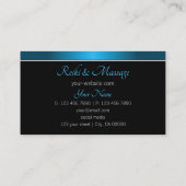 Zwart en Blauwgroen verloop met Monogram Professio Visitekaartje (Achterkant)
