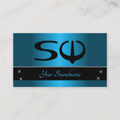 Zwart en Blauwgroen verloop met professionele Init Visitekaartje (Voorkant)