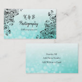 Zwart en Blauwgroen Visitekaartje Fancy rand (Voorkant / Achterkant)