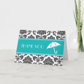 Zwart en Blauwgroen Vrijgezellenfeest Dank u Bedankkaart