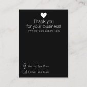 Zwart en bloemenzeep Sample Prijs Display Kaart Visitekaartje (Achterkant)