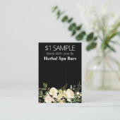 Zwart en bloemenzeep Sample Prijs Display Kaart Visitekaartje (Staand voorkant)