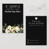 Zwart en bloemenzeep Sample Prijs Display Kaart Visitekaartje (Voorkant / Achterkant)