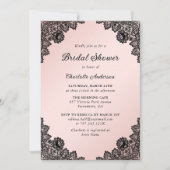 Zwart en Blush Bloemen Kant Vrijgezellenfeest Kaart (Voorkant)