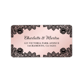 Zwart en Blush Bloemenkraam Bruiloft Etiket