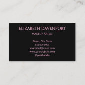 Zwart en Blush Roze Monogram Visitekaartje (Achterkant)