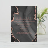 Zwart en Blush Roze Trouw Uitnodiging (Staand voorkant)