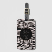 Zwart en Blush Zand Zebra Print Bagagelabel (Voorkant (verticaal))