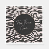 Zwart en Blush Zand Zebra Print Servet (Voorkant)