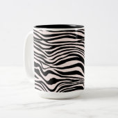 Zwart en Blush Zand Zebra Print Tweekleurige Koffiemok (Voorkant links)