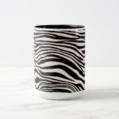Zwart en Blush Zand Zebra Print Tweekleurige Koffiemok (Center)