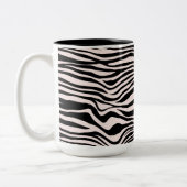 Zwart en Blush Zand Zebra Print Tweekleurige Koffiemok (Links)