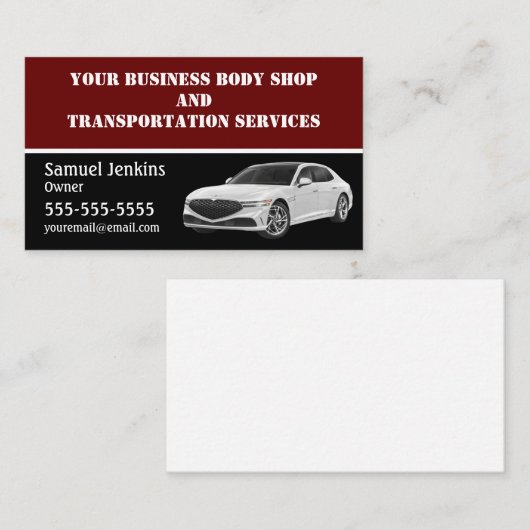 Zwart en Bourgogduras Visitekaartje (Voorkant / Achterkant)