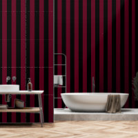 Zwart en Bourgogne rood Ultra Wide 4 inch Stripe