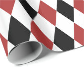 Zwart en Bourgondisch Harlekijnpatroon Cadeaupapier (Rol Hoek)