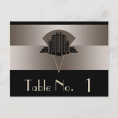 Zwart en Brons Art Deco Tower Tafelnummer (Voorkant)