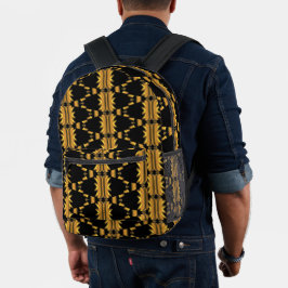 Zwart en brons ontwerp bedrukte rugzak