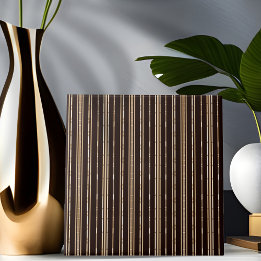 Zwart en bruin Bamboe Kijk Striped Tegel Tegeltje