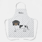Zwart En Bruin Bont Kort Haar Dachshond & Tekst Schort (Voorkant)