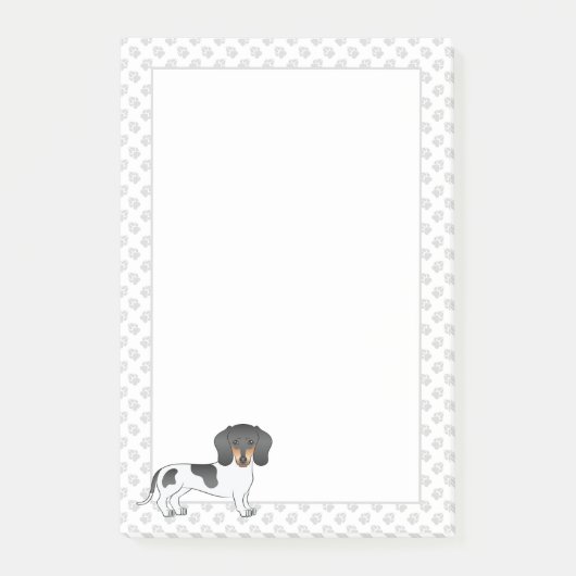 Zwart En Bruin Bont Kortharige Dachshond & Pootafd Post-it® Notes (Voorkant)