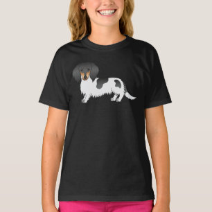 Zwart En Bruin Bont Langharige Dachshond Hond T-shirt