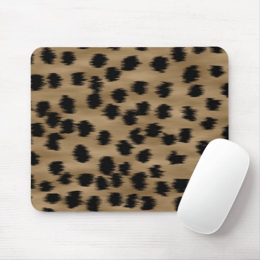 Zwart en bruin Cheetah printpatroon. Muismat (Met muis)