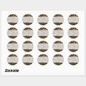 Zwart en bruin Cheetah printpatroon. Ronde Sticker (Vel)