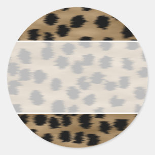 Zwart en bruin Cheetah printpatroon. Ronde Sticker