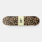 Zwart en bruin Cheetah printpatroon. Skateboard (Horizontaal)