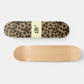 Zwart en bruin Cheetah printpatroon. Skateboard (Horizontaal)