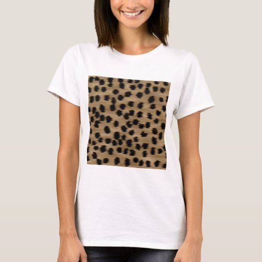 Zwart en bruin Cheetah printpatroon. T-shirt (Voorkant)