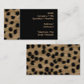 Zwart en bruin Cheetah printpatroon. Visitekaartje (Voorkant / Achterkant)