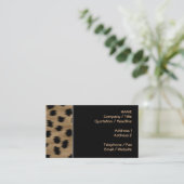 Zwart en bruin Cheetah printpatroon. Visitekaartje (Staand voorkant)